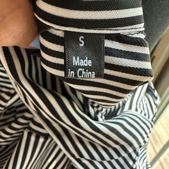 🦋MllE Gabrielle Shirt dress versatile black and white casual business size S EUC - Picture 12 of 13